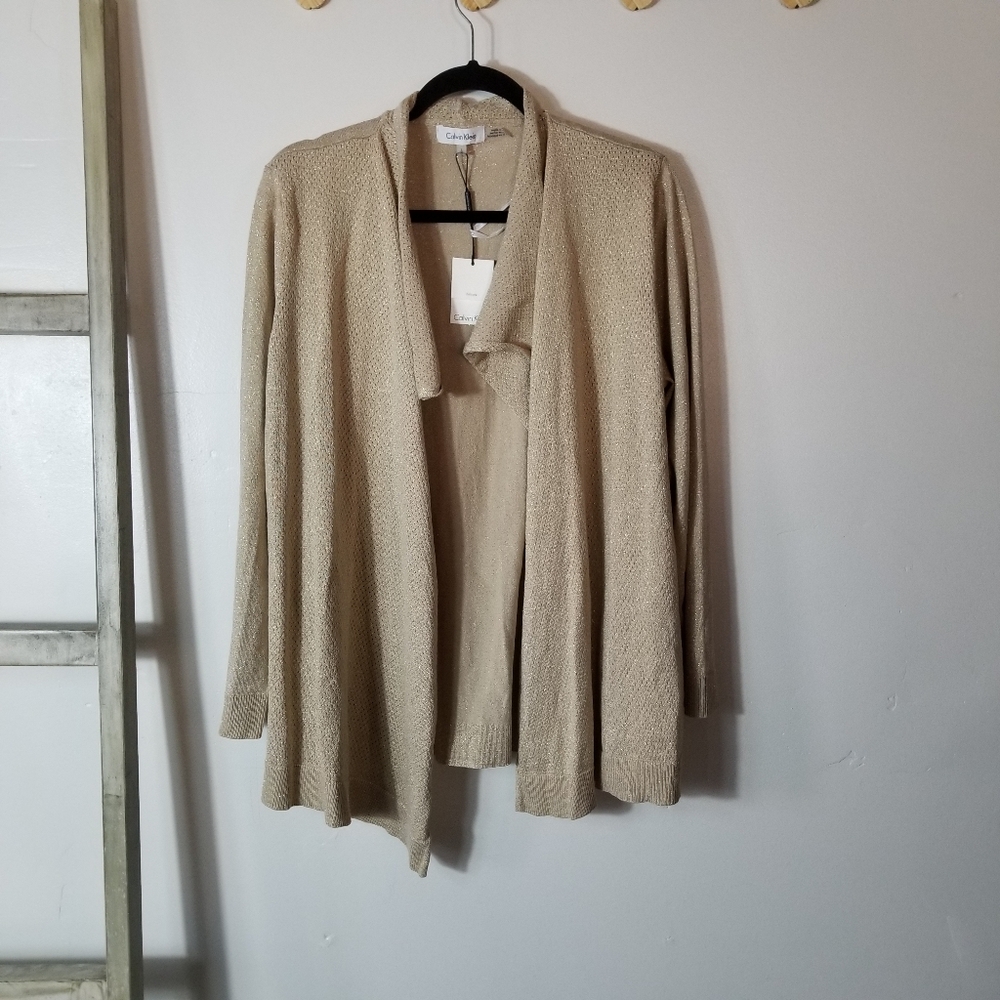 NWT CALVIN KLEIN WOMEN'S OPEN FRONT CARDIGAN SIZE LARGE